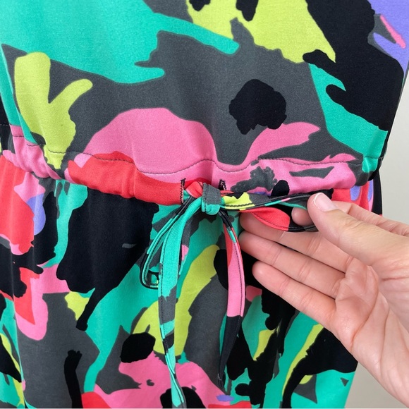 Tracy Negoshian Black Pink Green Colorful Dress Women Size XS Extra Small - Picture 4 of 6